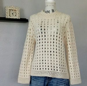 Joie Macha open knit cotton alpaca sweater